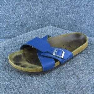 Birki's Women Slide Sandal Shoes Blue Synthetic‎ Size 9 Narrow